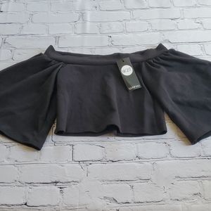 Boohoo Holly Off The Shoulder Top Black Size 6